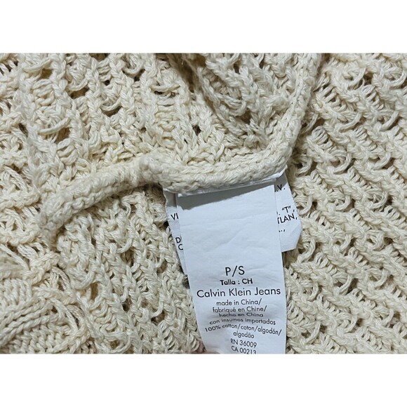Calvin Klein Jeans Wm's S Sweater Knit 100% Cotton Tunic Top Short Sleeve Boho - Picture 10 of 11